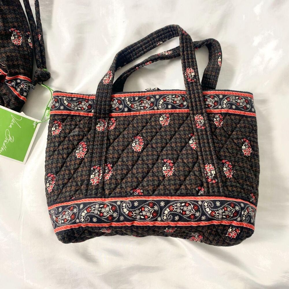 Vera Bradley retired Ditty Houndstooth Tote Bag and Drawstring Bag Monogrammed - Picture 5 of 7